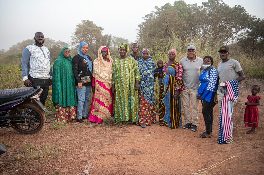 Terra team with members of the fonio farmer co-op in Guinea
