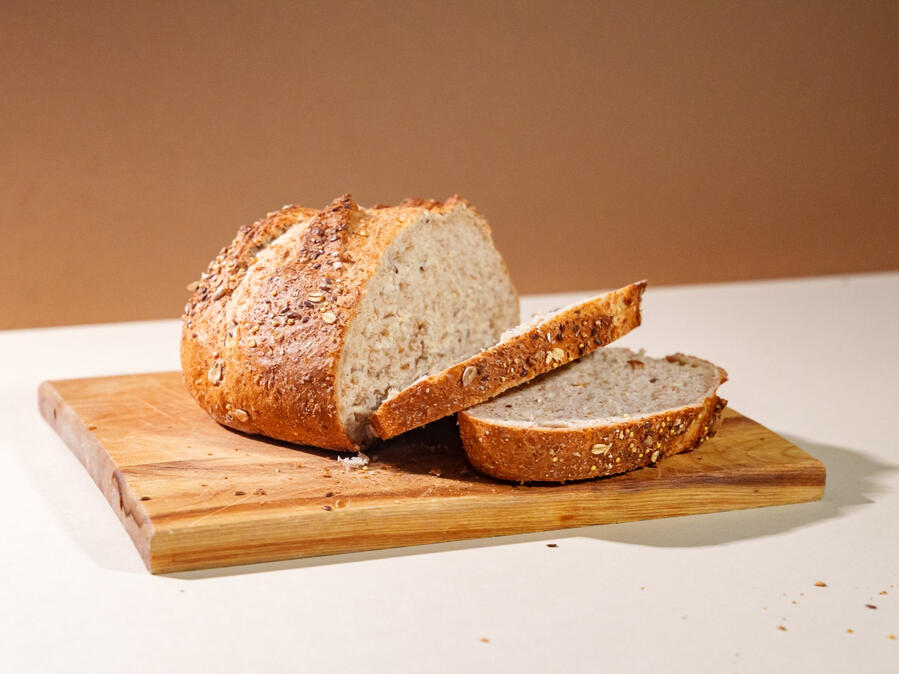 Sliced loaf of bread